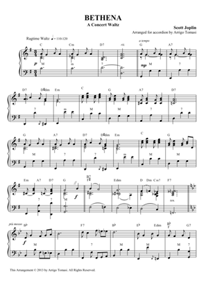 Scott Joplin for Solo Accordion: Bethena