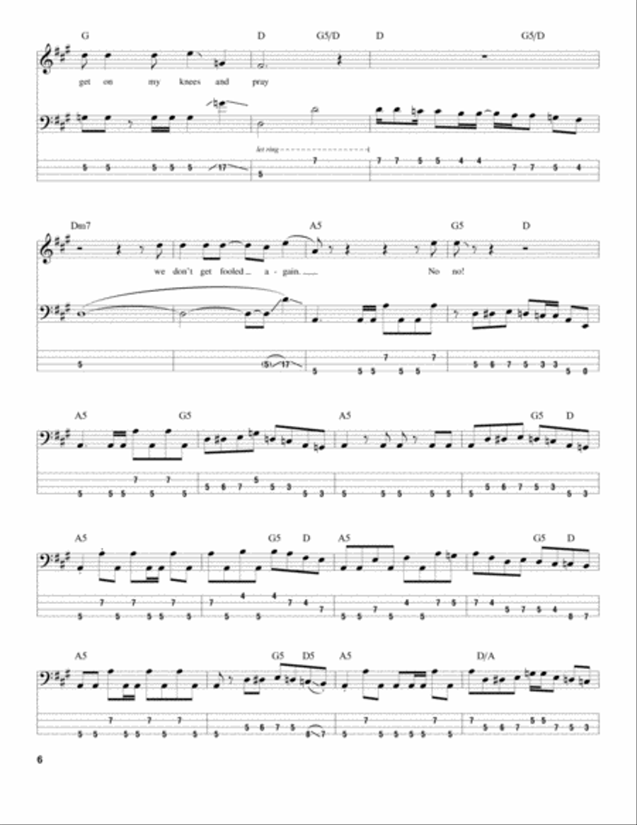 Won't Get Fooled Again Guitar Tablature scores gallery preview page 6