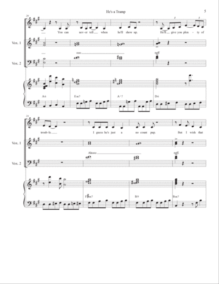 He's A Tramp 4-Part scores gallery preview page 5