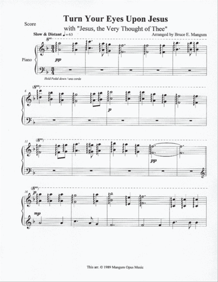 Turn Your Eyes Upon Jesus Piano Solo scores gallery preview page 1