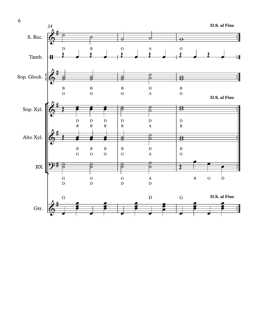 When The Saints Go Marching In (Easy Orff Ensemble) Small Ensemble scores gallery preview page 6