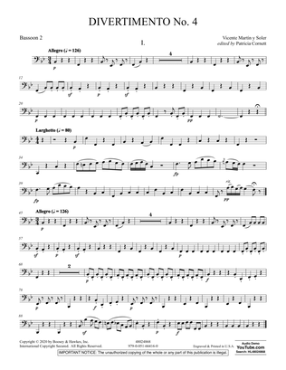 Divertimento No. 4 (ed. Patricia Cornett) - Bassoon 2