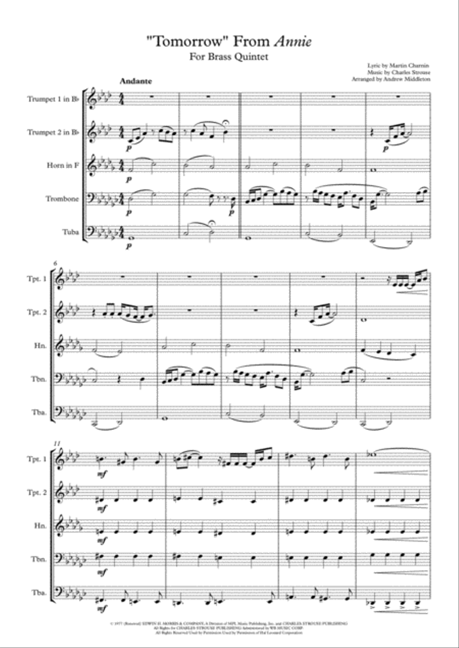 Tomorrow Brass Ensemble scores gallery preview page 1