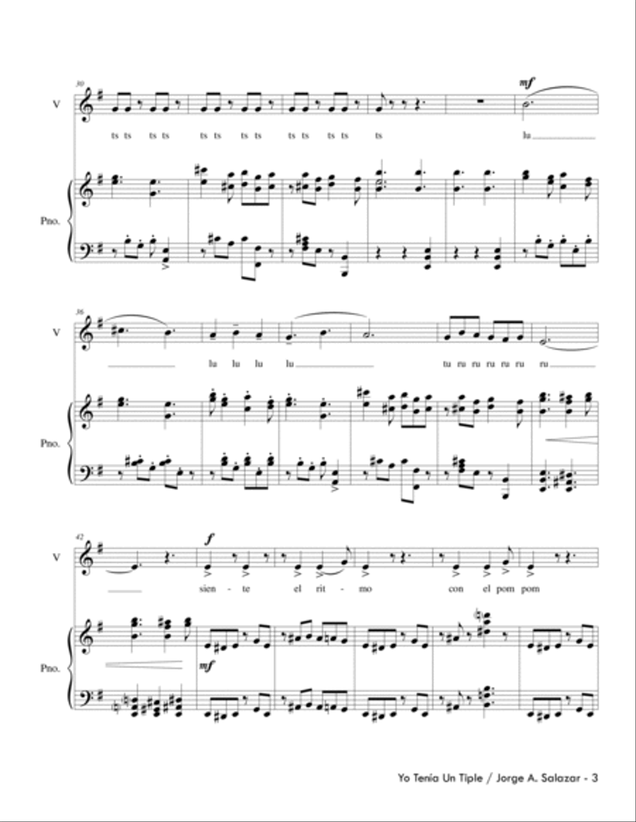 Yo Tenía Un Tiple Unison Choir scores gallery preview page 5