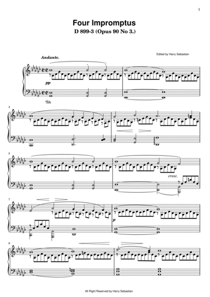 Schubert - Four Impromptus, Op. 90, D. 899: No. 3 in Gb Major image number null