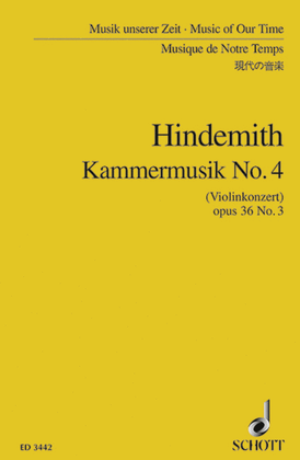 Book cover for Kammermusik #4 Op. 36, No. 3