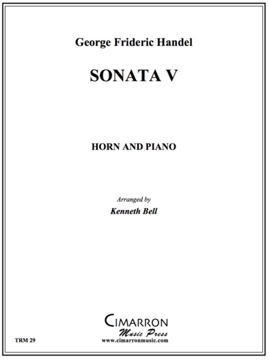 Sonata V Sonata V Piano Accompaniment scores gallery preview page 1