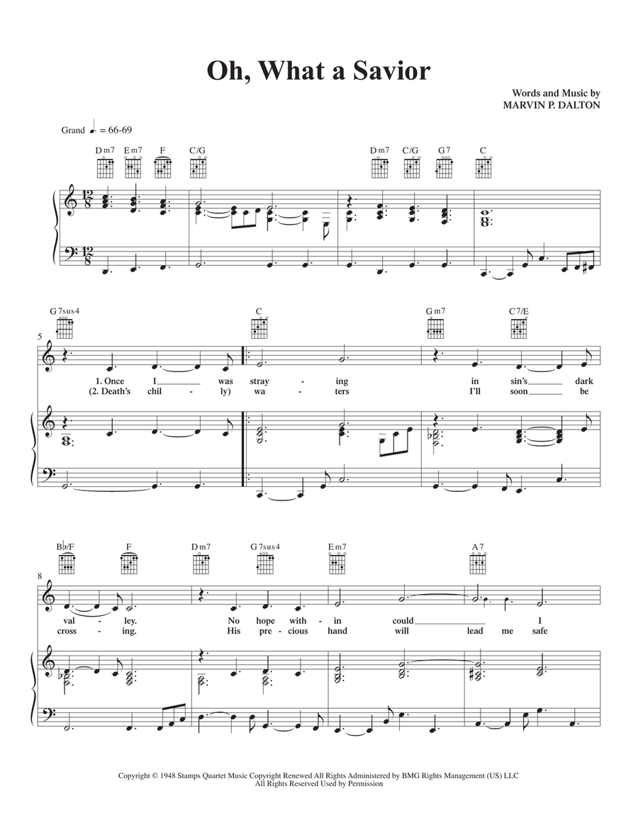 Oh What A Savior Piano, Vocal scores gallery preview page 1