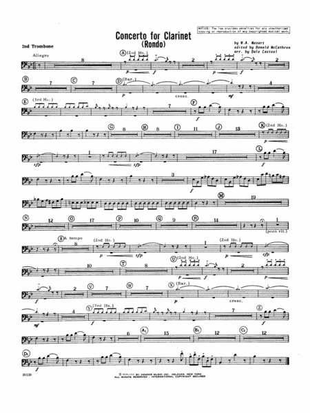 Concerto For Clarinet - Rondo (3rd Movement) - K.622 - 2nd Trombone