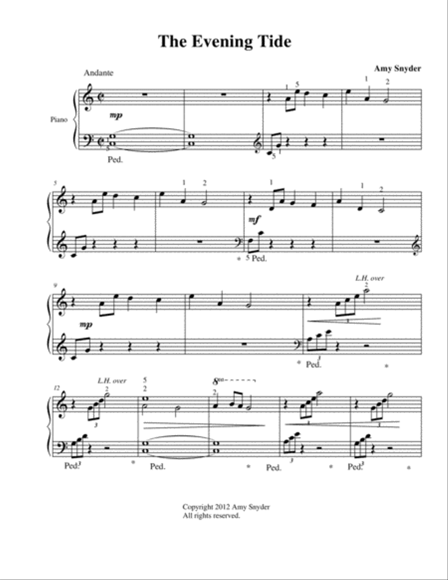 The Evening Tide Easy Piano scores gallery preview page 2