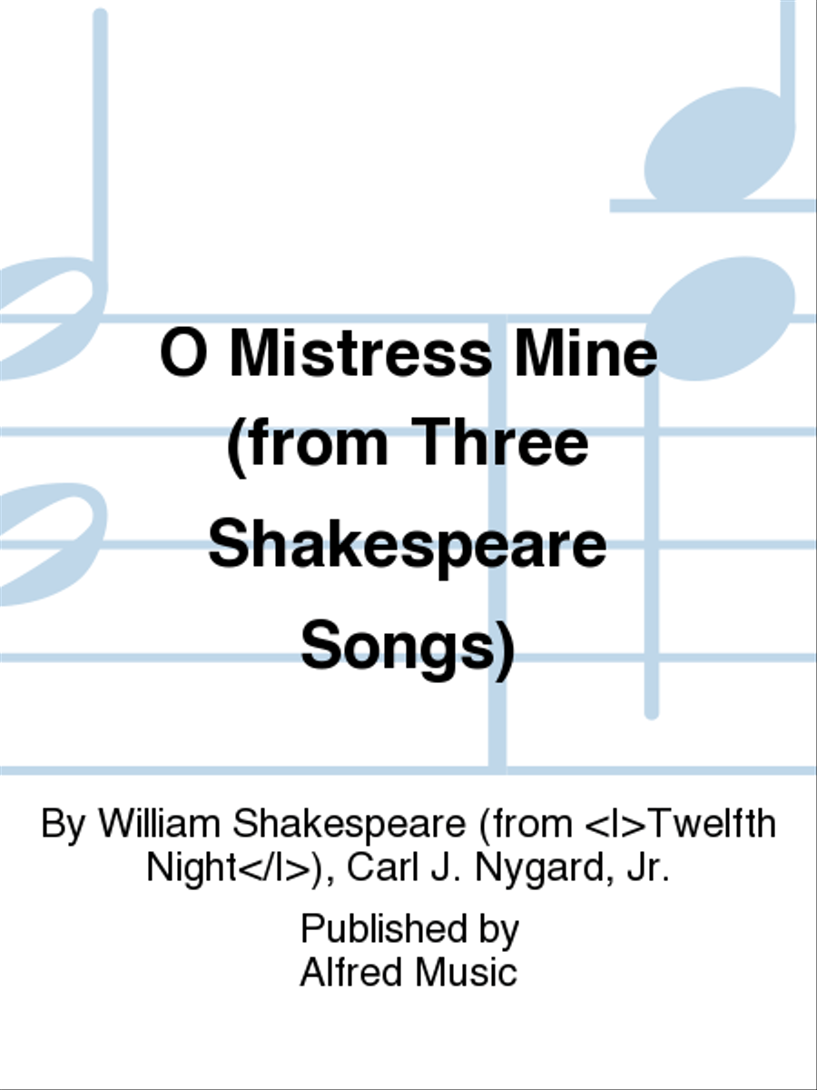 O Mistress Mine 4-Part scores gallery preview page 1