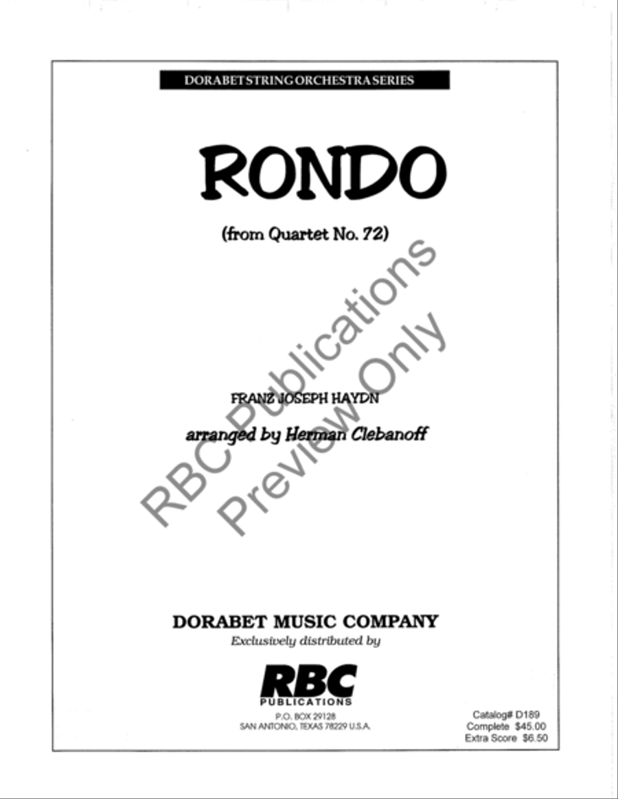 Rondo Quartet #72 (Score) String Orchestra scores gallery preview page 2