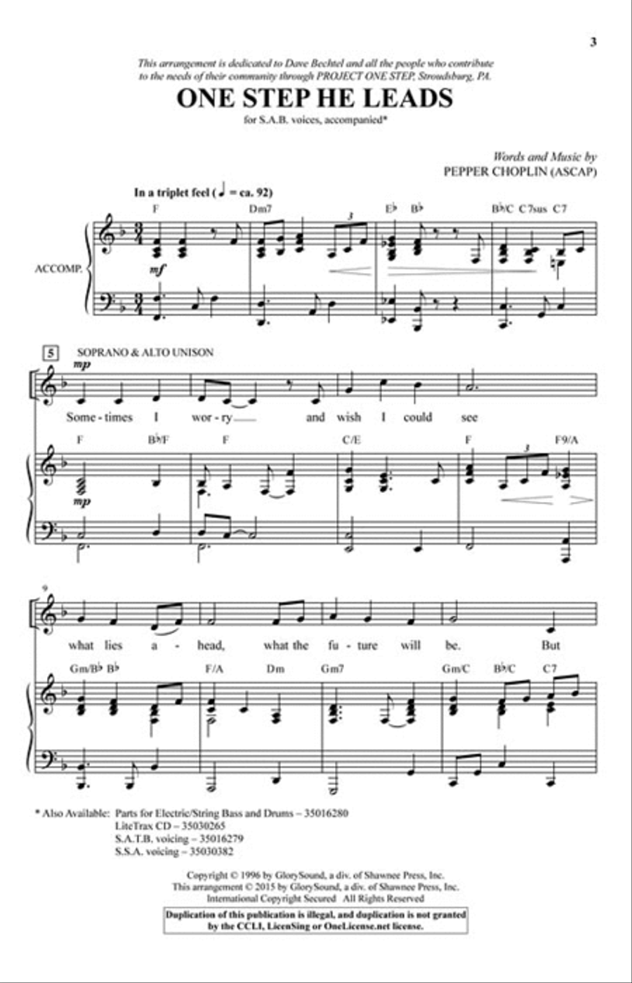 One Step He Leads 3-Part scores gallery preview page 2