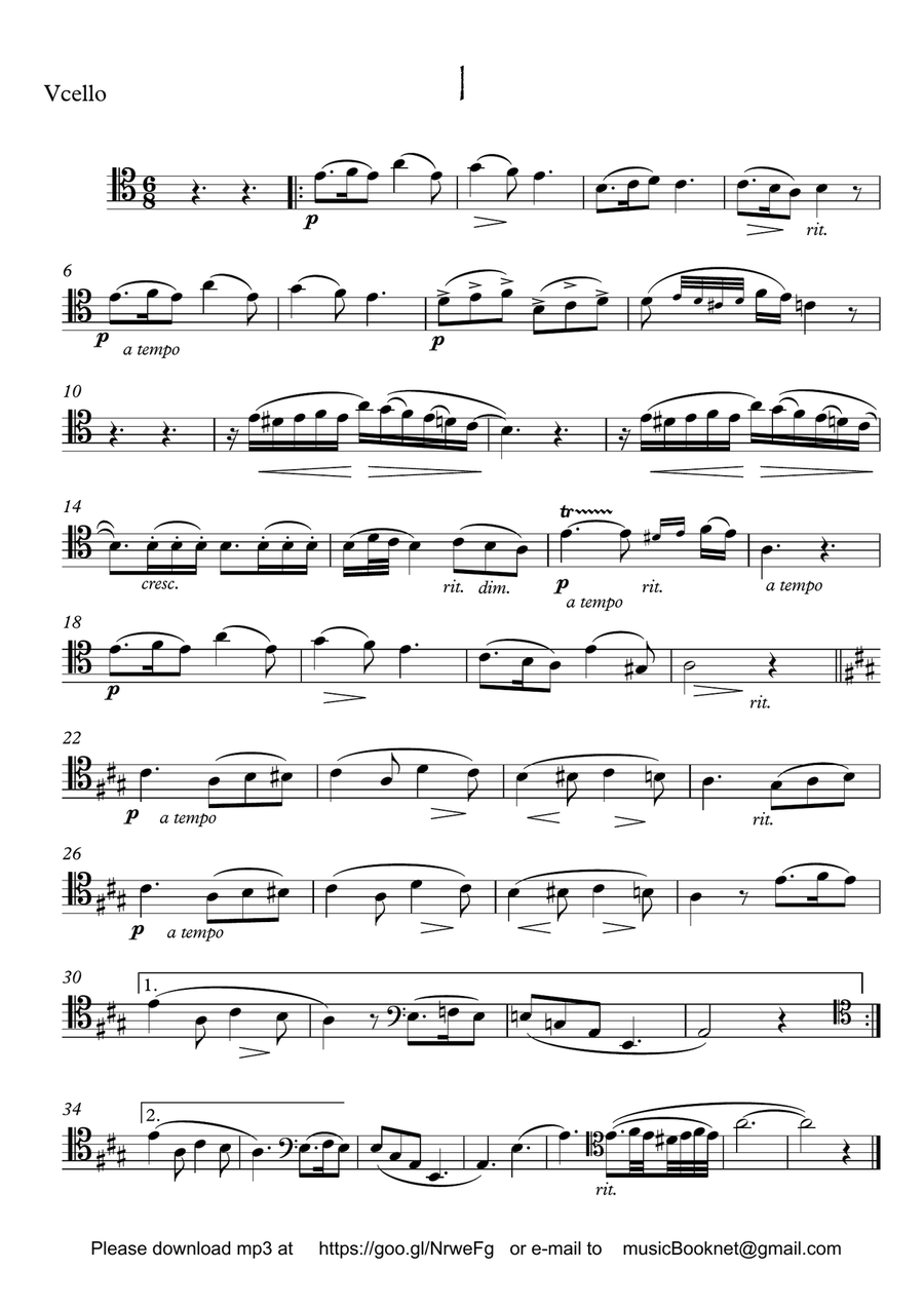 Cello and Guitar duet I by Bergmiller String Duet scores gallery preview page 4