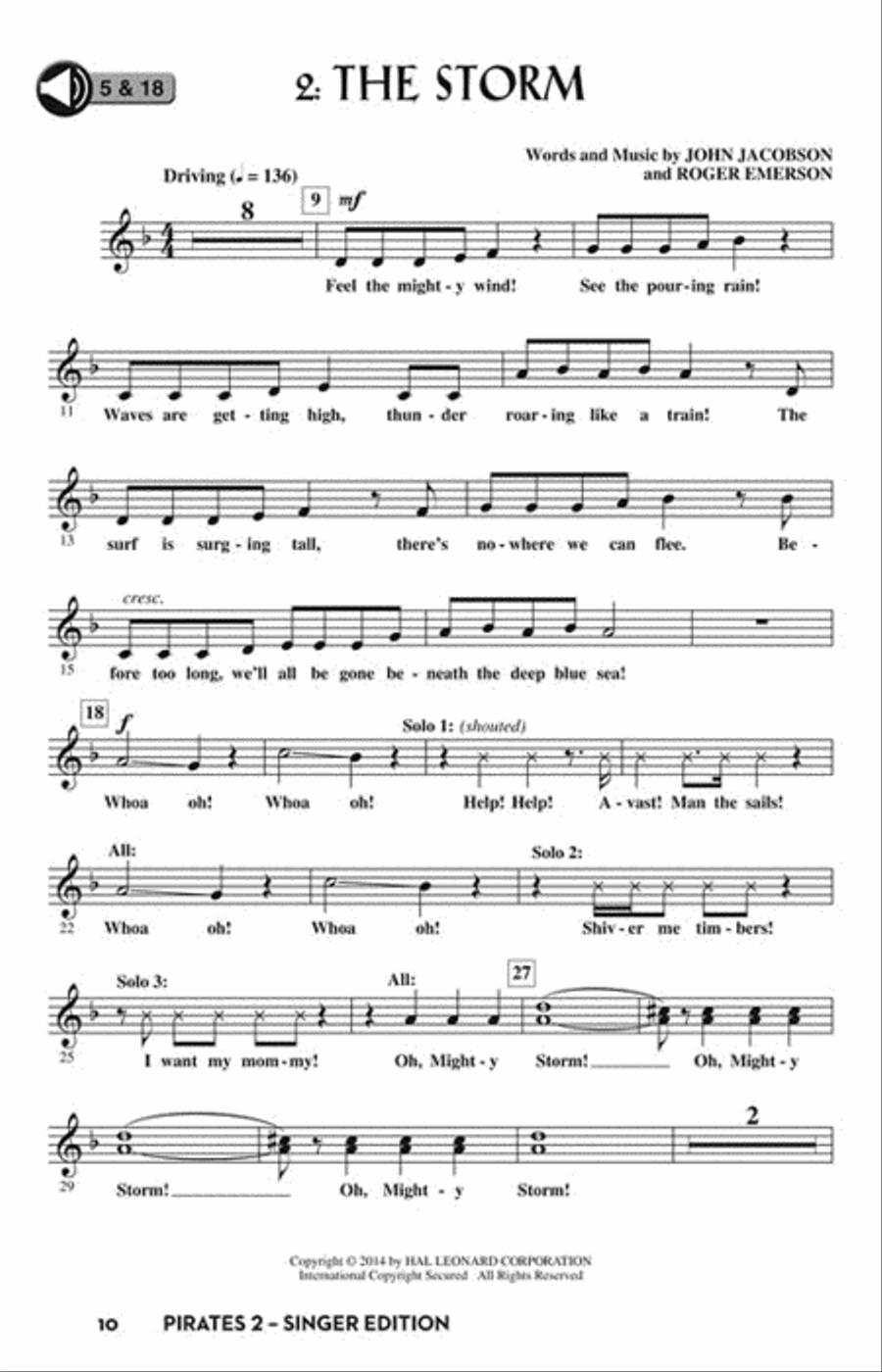 Pirates 2: The Hidden Treasure Choir scores gallery preview page 4