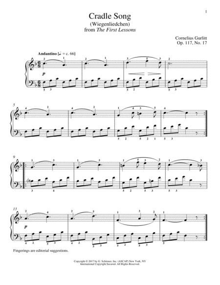 Cradle Song (Wiegenliedchen), Op. 117, No. 17