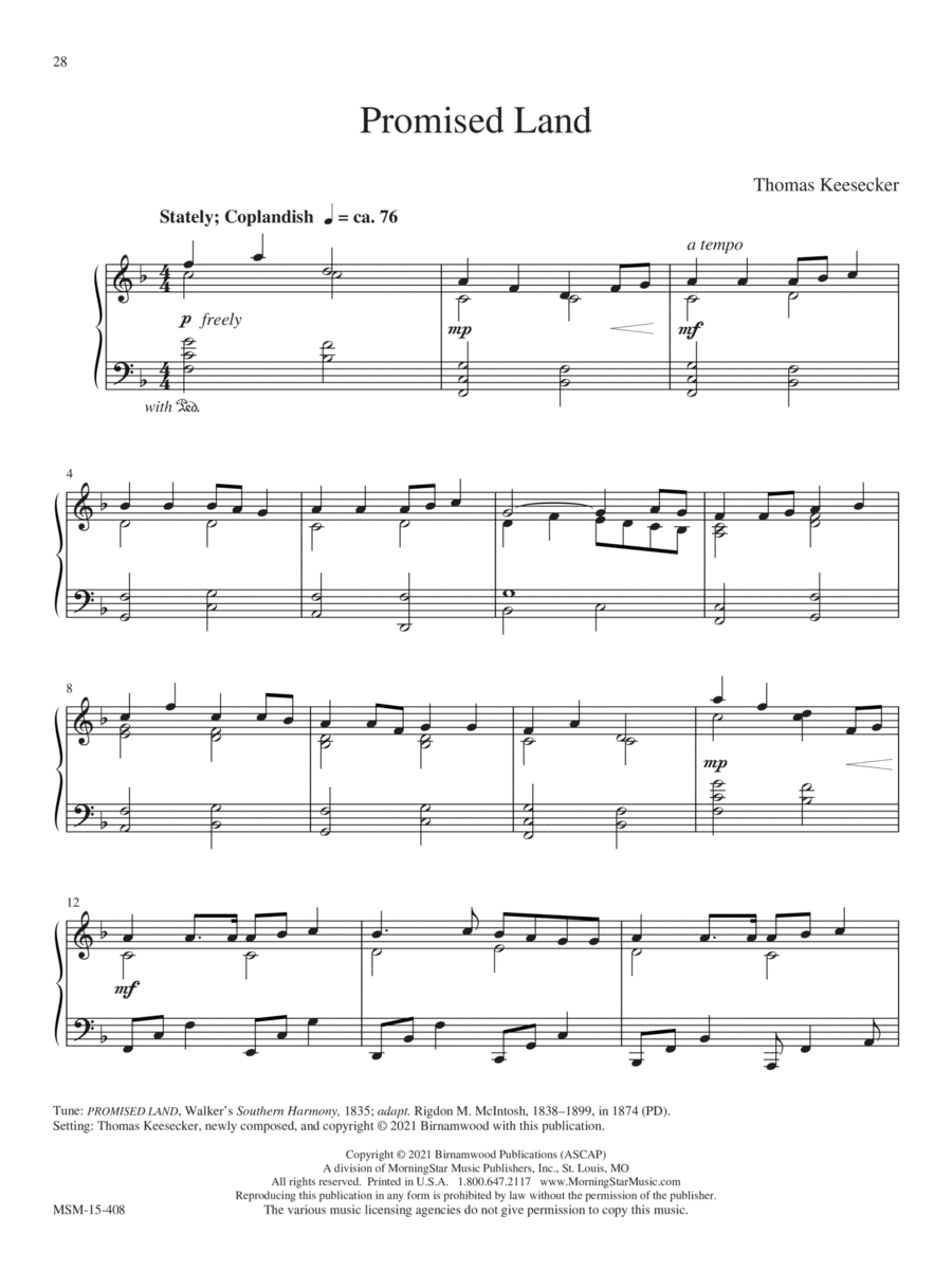 Promised Land Promised Land Piano Solo scores gallery preview page 1