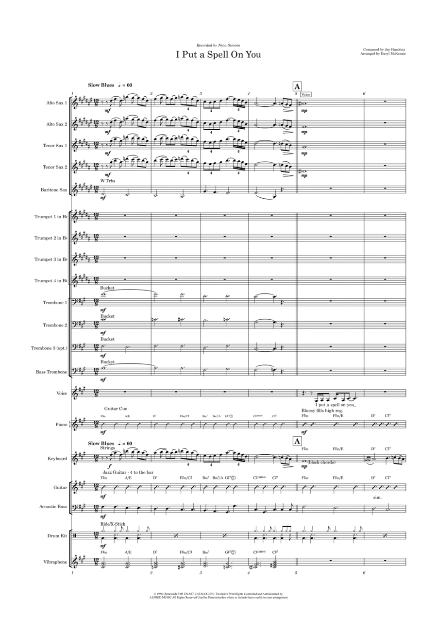 I Put A Spell On You Jazz Ensemble scores gallery preview page 1