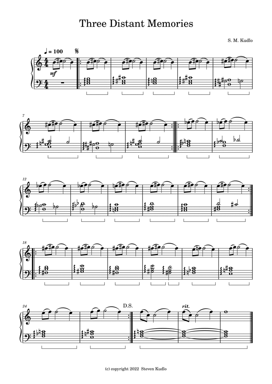Three Distant Memories Chamber Music scores gallery preview page 1