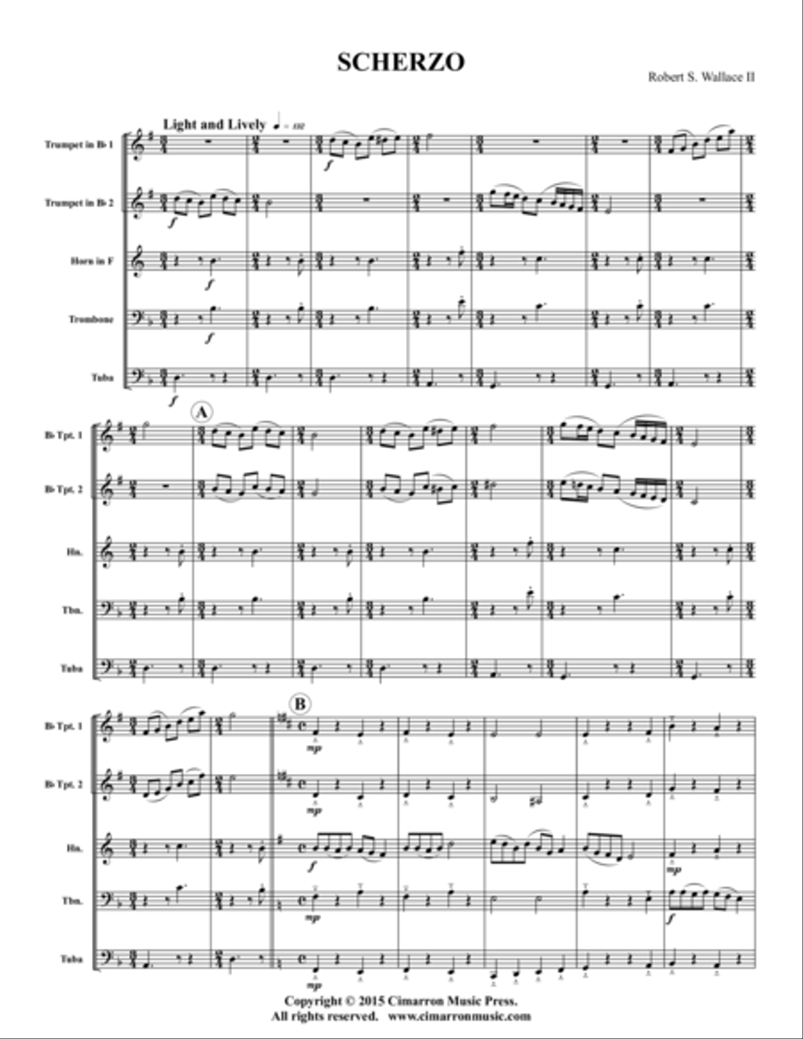 Scherzo Scherzo Brass Quintet scores gallery preview page 1