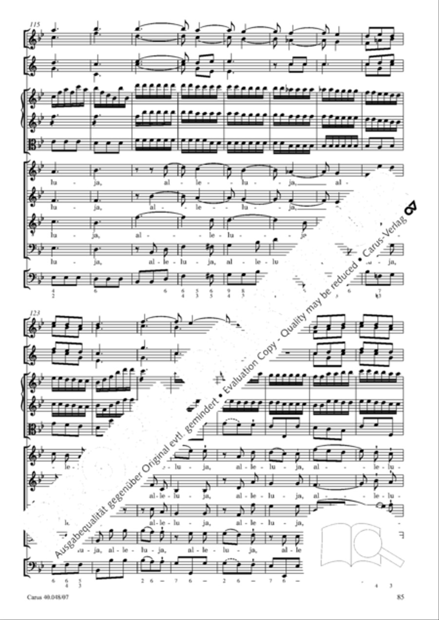 Regina coeli in B-Flat Major, K. 127 4-Part scores gallery preview page 86