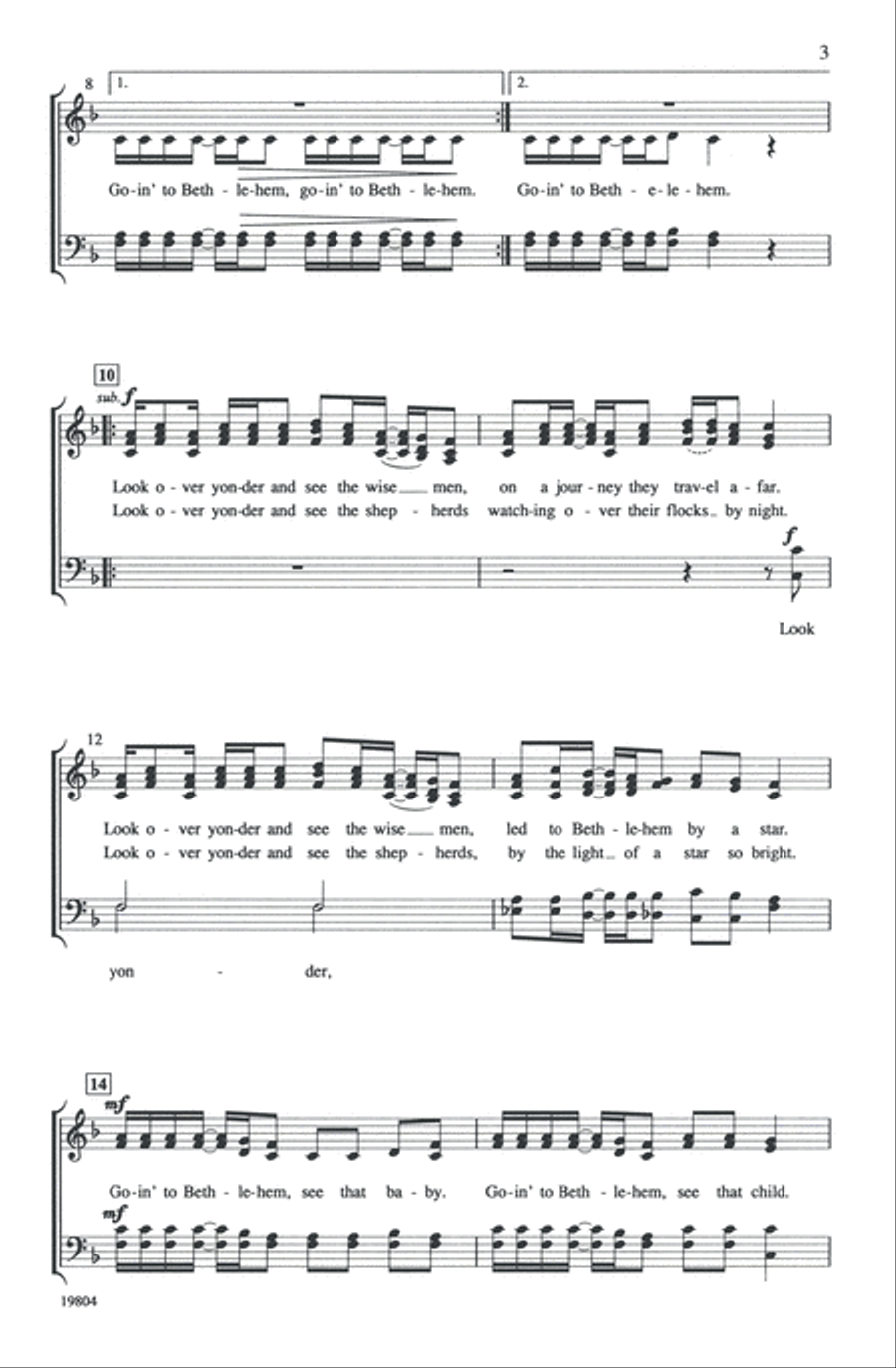 Goin' to Bethlehem 4-Part scores gallery preview page 10