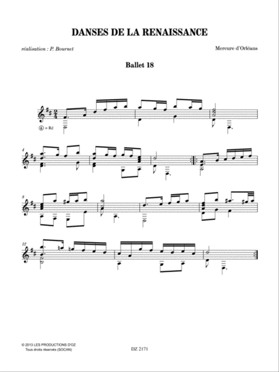Danses de la Renaissance Danses de la Renaissance Classical Guitar scores gallery preview page 3
