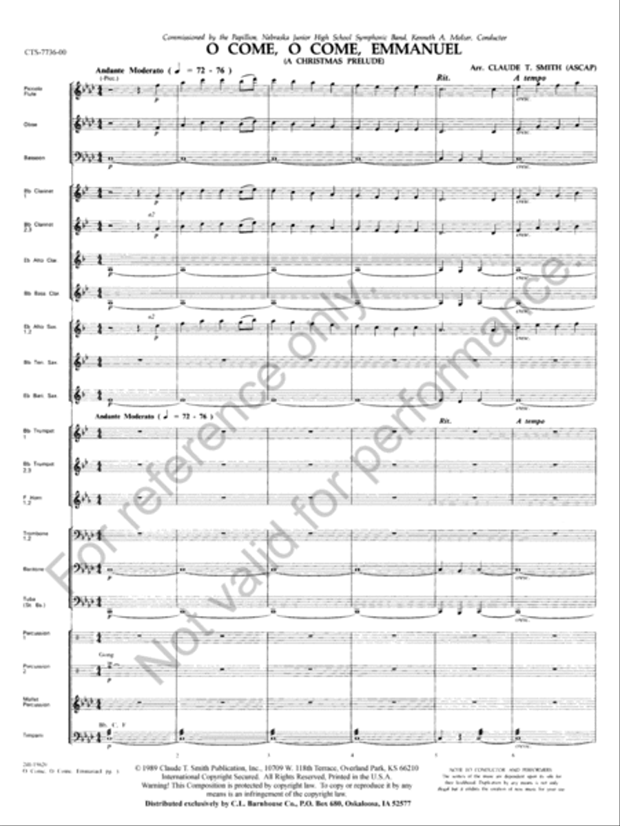 O Come, O Come, Emmanuel Concert Band scores gallery preview page 4