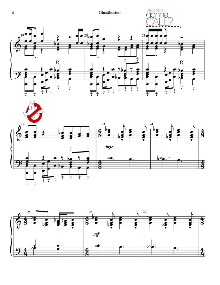 Ghostbusters Handbell Choir scores gallery preview page 5