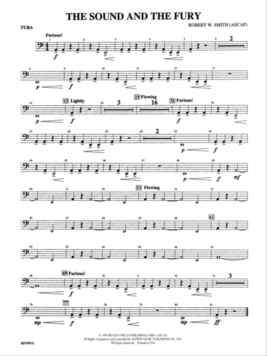The Sound and the Fury: Tuba Full Orchestra scores gallery preview page 1
