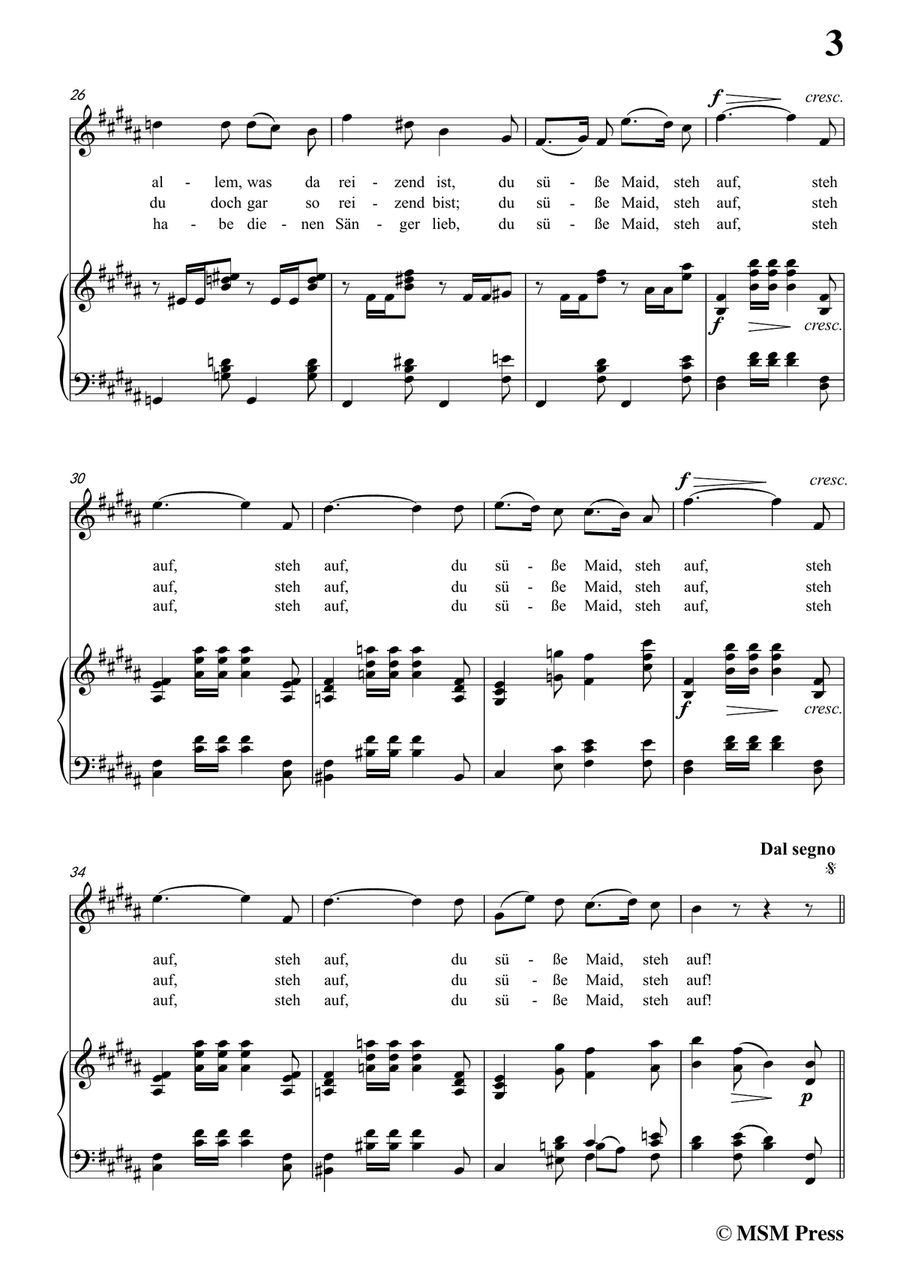 Schubert-Ständchen(Serenade),D.889,in B Major,for Voice&Piano Piano, Vocal scores gallery preview page 5