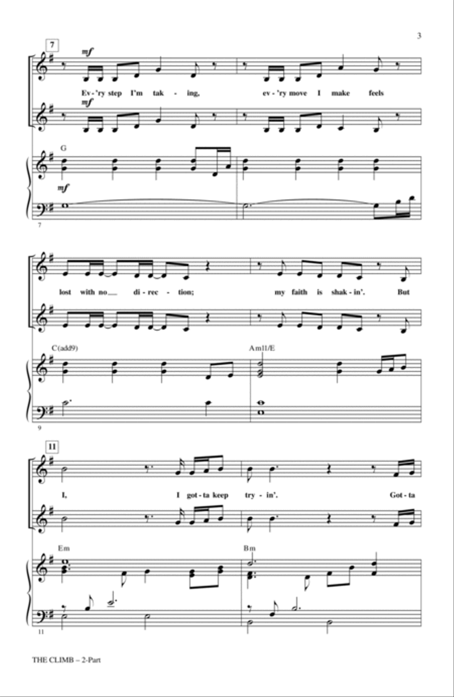 The Climb (from Hannah Montana: The Movie) (arr. Mark Brymer) 2-Part scores gallery preview page 2
