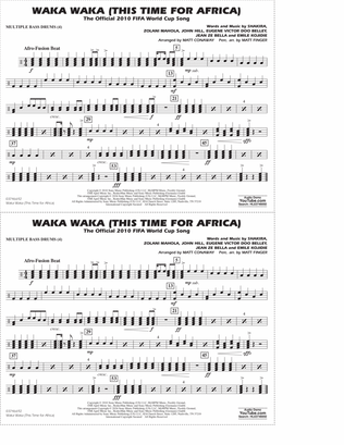 Waka Waka (This Time For Africa) (arr. Matt Conaway) - Multiple Bass Drums