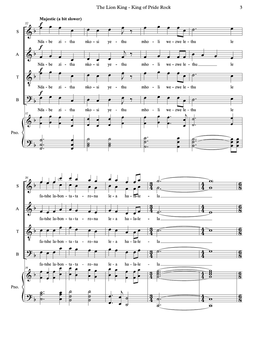 King Of Pride Rock Divisi scores gallery preview page 3