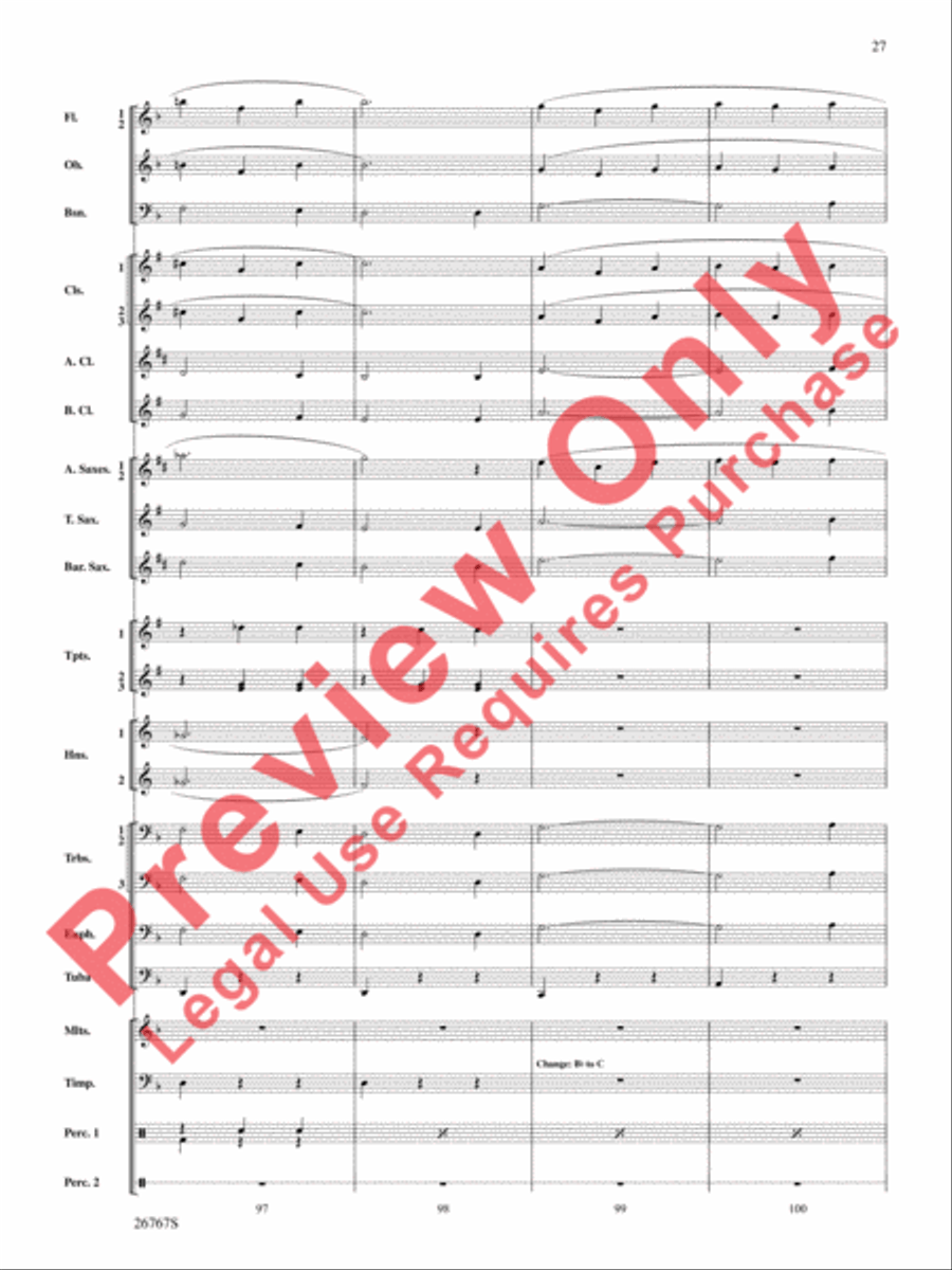 Variations on Ding Dong the Witch Is Dead (from The Wizard of Oz) Concert Band scores gallery preview page 28