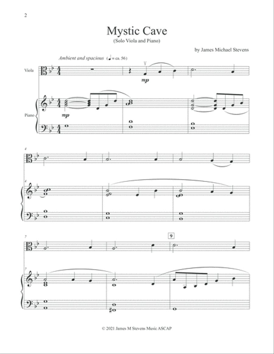 Mystic Cave - Viola & Piano Viola scores gallery preview page 2
