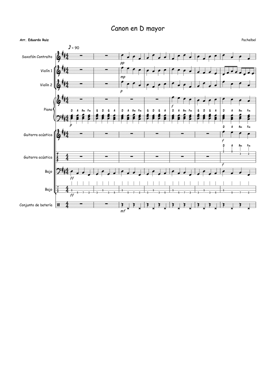 Cannon in D Major Cannon in D Major Concert Band scores gallery preview page 1
