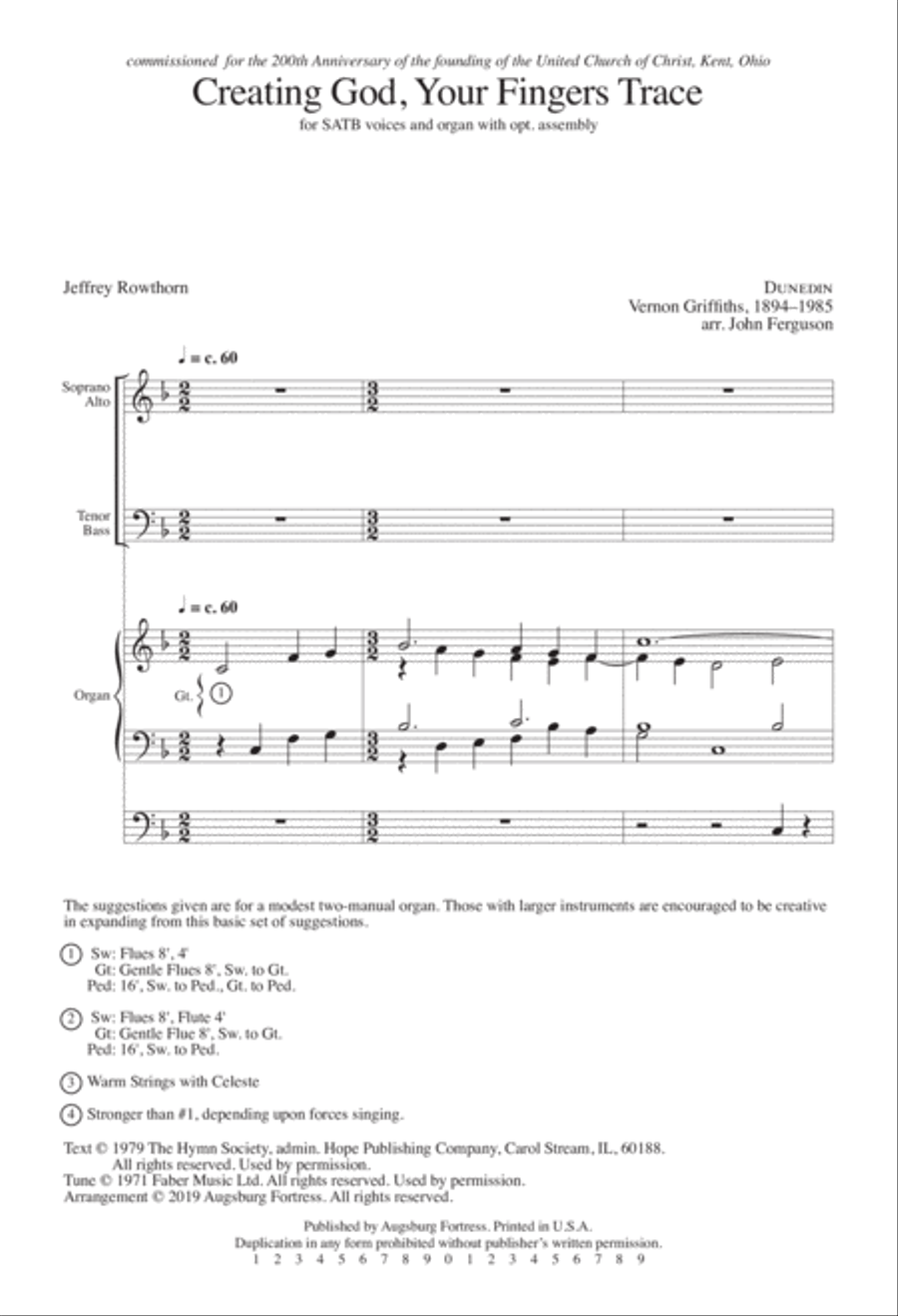 Creating God, Your Fingers Trace 4-Part scores gallery preview page 3