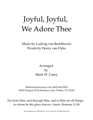 Joyful, Joyful, We Adore Thee (Ode to Joy)