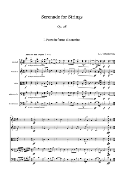 Tchaikovsky - Serenade for Strings Op. 48 - Score