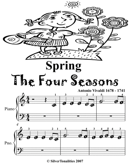 Spring Four Seasons Beginner Piano Sheet Music 2nd Edition