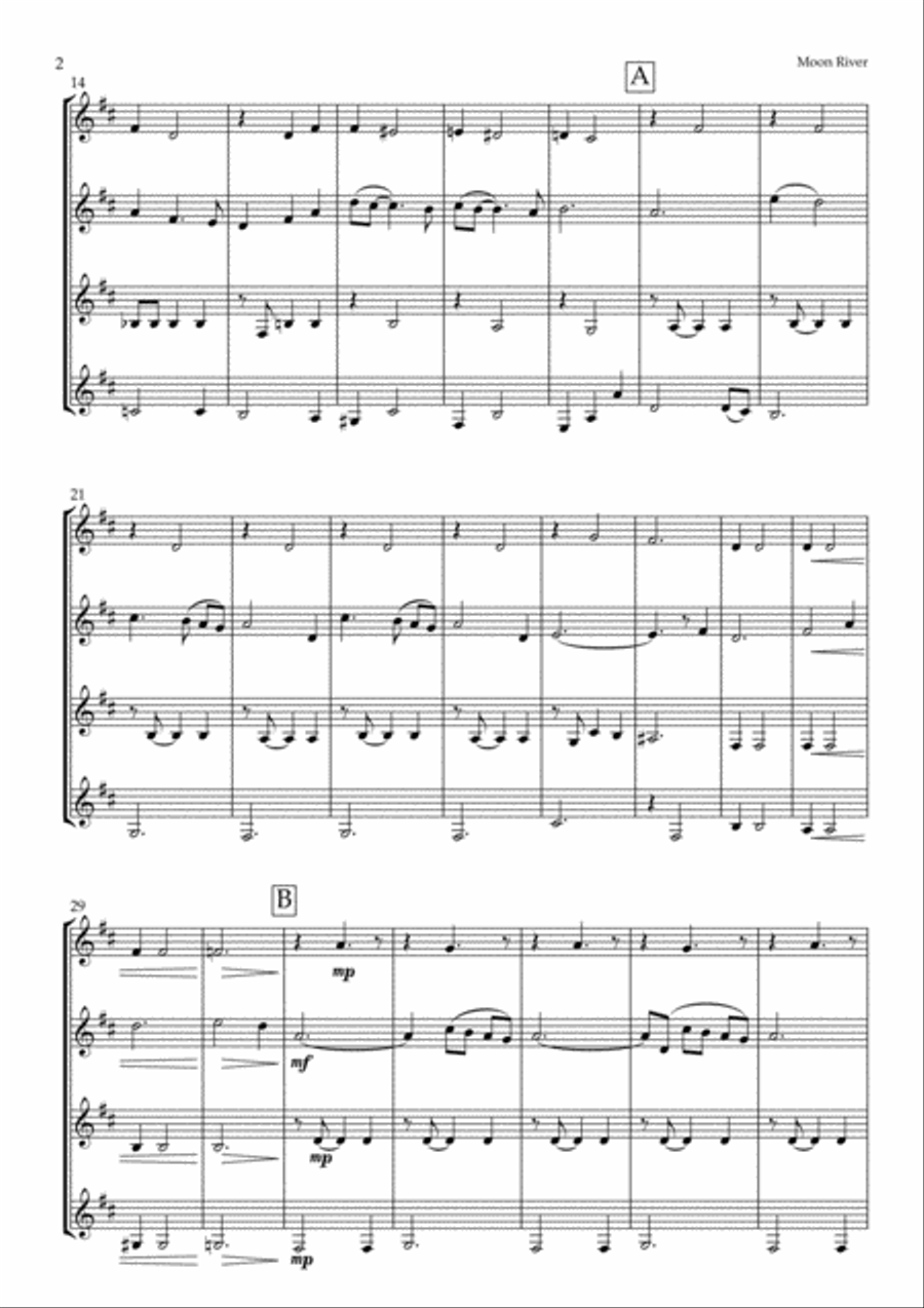 Moon River Woodwind Ensemble scores gallery preview page 2
