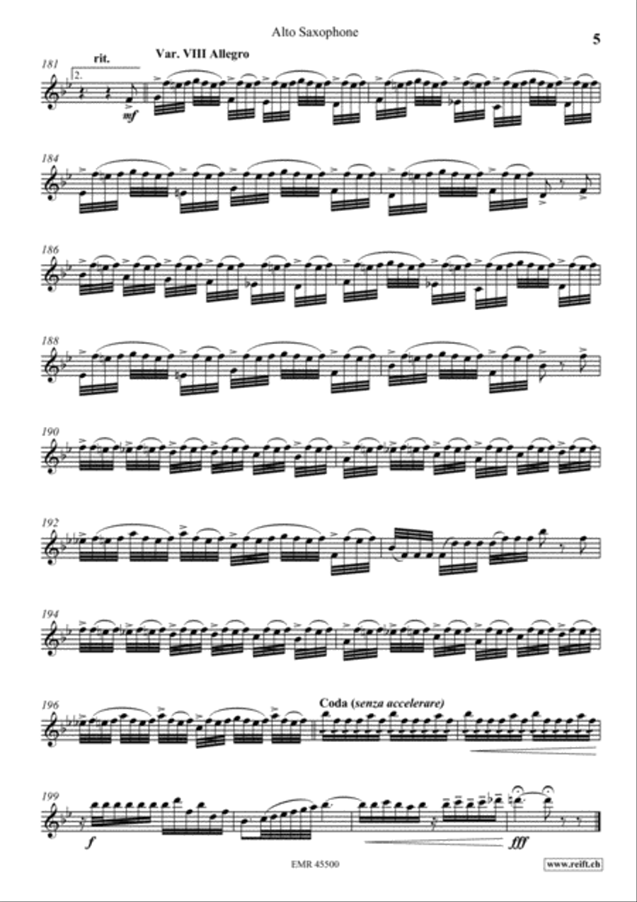 The Carnival Of Venice Alto Saxophone scores gallery preview page 6