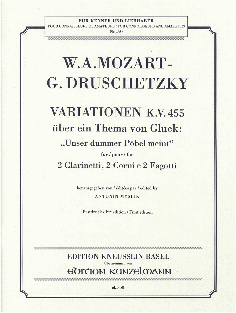 Variations on a Theme by Gluck: 'Unser dummer Pöbel meint'