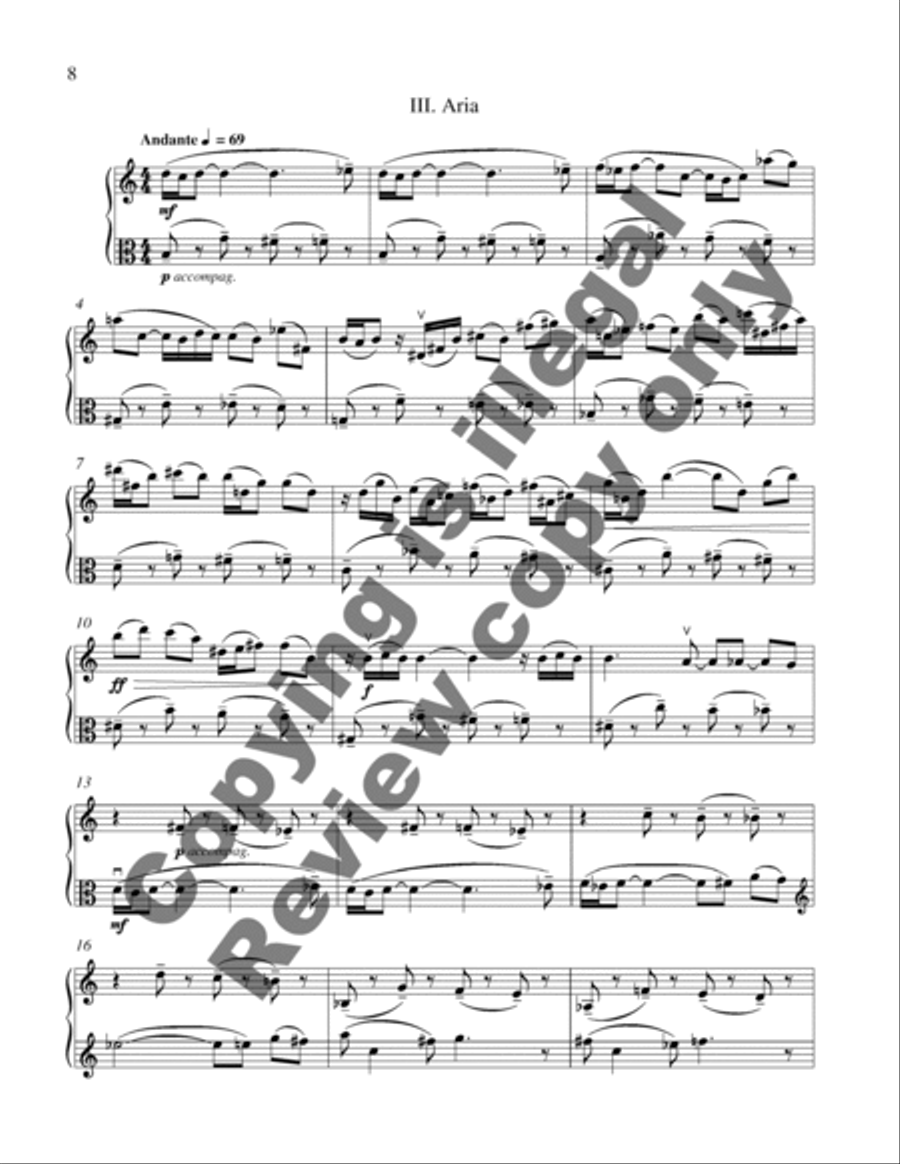Sonata for Violin and Viola Viola scores gallery preview page 12