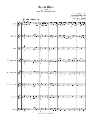 Russian Dance ("Trepak") (from "The Nutcracker Suite") (F) (Woodwind Octet - 2 Flute, 1 Oboe, 3 Clar