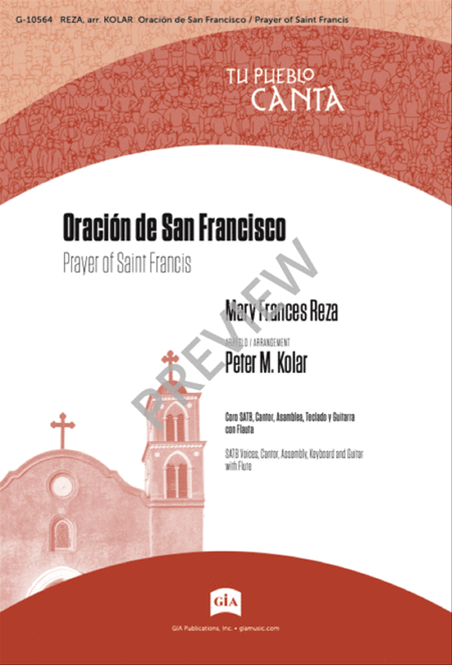 Oración de San Francisco / Prayer of Saint Francis 4-Part scores gallery preview page 2