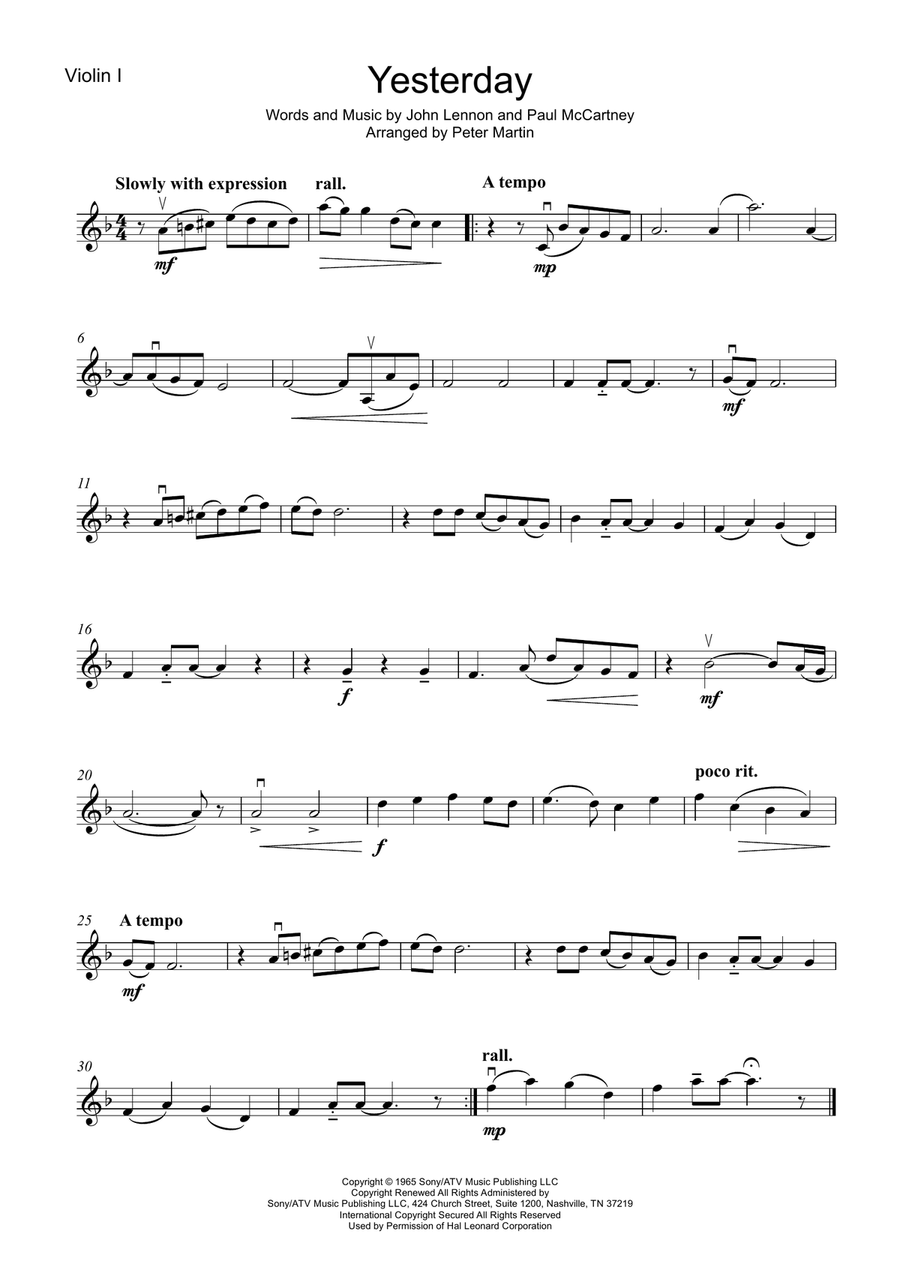 Yesterday String Quartet scores gallery preview page 3