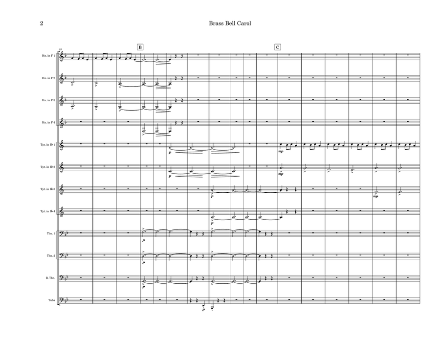 Brass Bell Carol Brass Ensemble scores gallery preview page 2