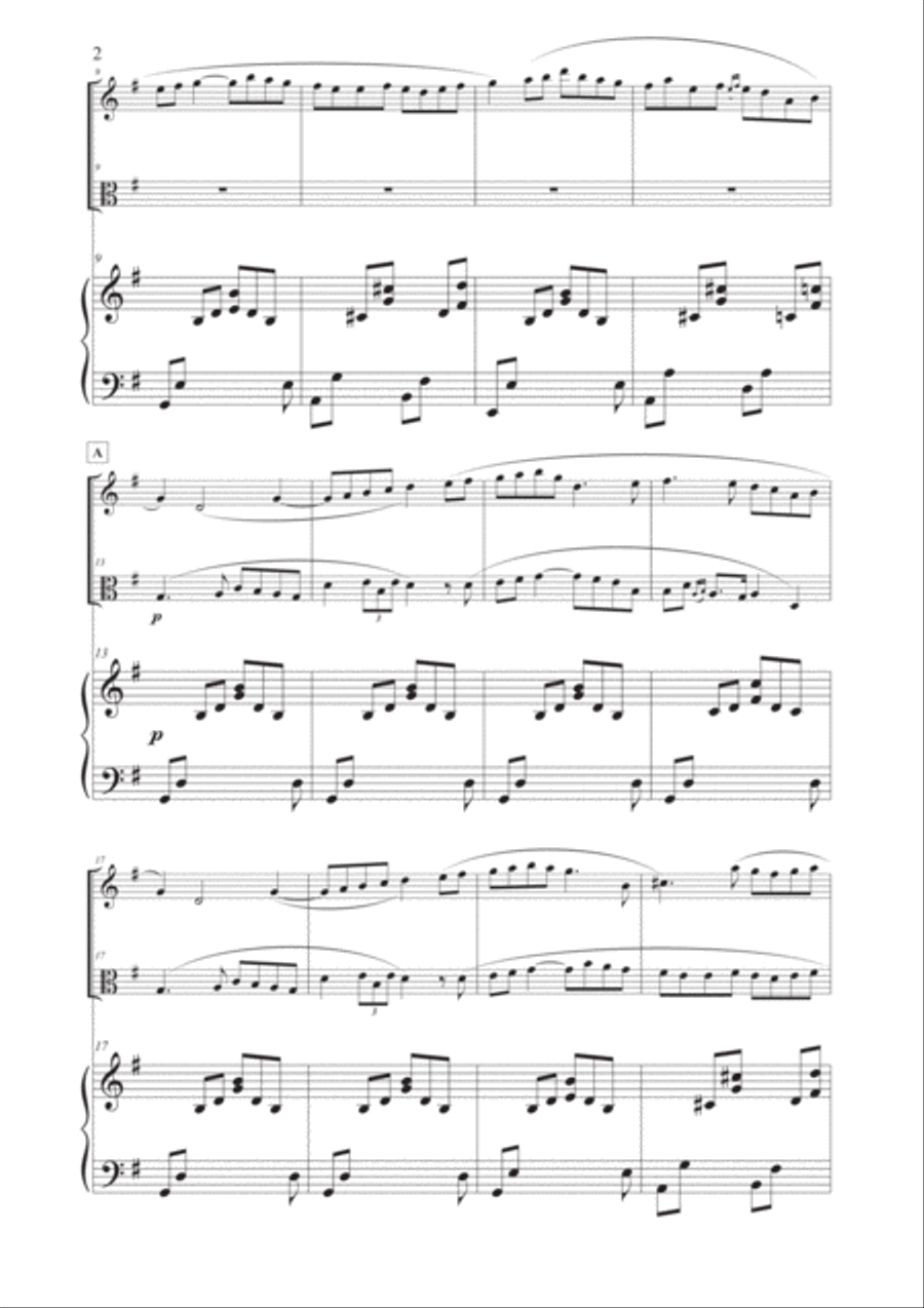 Carmen Intermezzo (Entr'acte) for Piano, Violin and Viola Viola scores gallery preview page 3